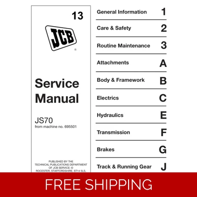 JCB JS70 EXCAVATOR SERVICE REPAIR MANUAL